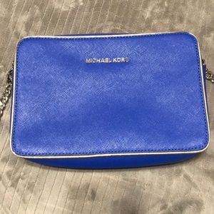 Michael Kors Royal Blue/Silver crossbody bag